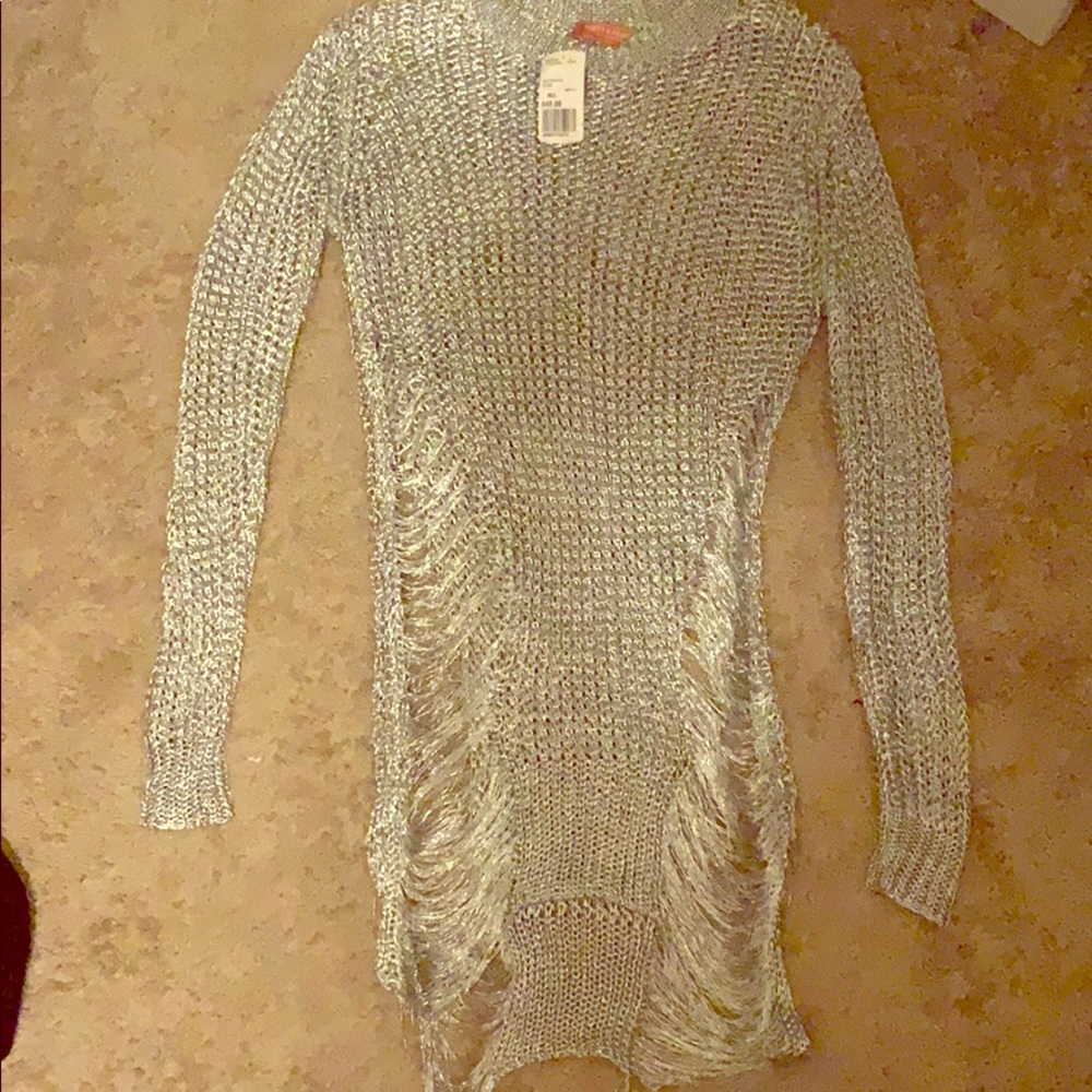 Metallic Sweater Dress